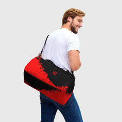 Сумки спортивные Among us красные краски, цвет: 3D-принт — фото 2