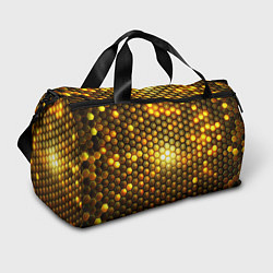 Сумки спортивные Металлические соты - роскошный блеск золота, цвет: 3D-принт