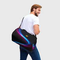 Сумки спортивные Россия неоновые волны, цвет: 3D-принт — фото 2