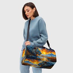 Сумки спортивные Лев и падение метеорита, цвет: 3D-принт — фото 2