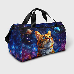 Сумки спортивные Рыжий котик в космосе, цвет: 3D-принт