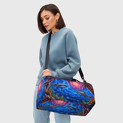 Сумки спортивные Космические акулы, цвет: 3D-принт — фото 2