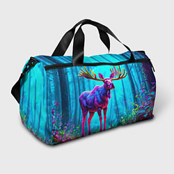 Сумки спортивные Лось в сереневом свете, цвет: 3D-принт