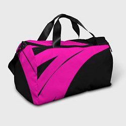 Сумки спортивные Розовый с чёрным двуцветный с полосой, цвет: 3D-принт