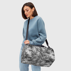 Сумки спортивные Серый тай дай - абстракция, цвет: 3D-принт — фото 2
