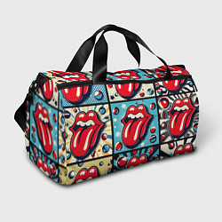 Сумки спортивные Rolling Stones logo - pop art, цвет: 3D-принт