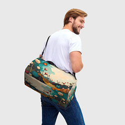 Сумки спортивные Сюрреалистичный пейзаж с цветами, цвет: 3D-принт — фото 2