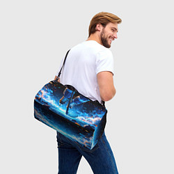 Сумки спортивные Хоккеист в синем пламени, цвет: 3D-принт — фото 2