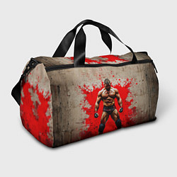 Сумки спортивные Реслер на красном, цвет: 3D-принт