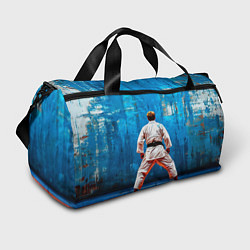 Сумки спортивные Дзюдоист на синем, цвет: 3D-принт
