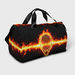 Сумки спортивные Теннисная ракетка в огне, цвет: 3D-принт