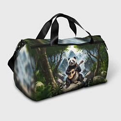 Сумки спортивные Панда играет на гитаре в лесу, цвет: 3D-принт