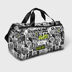 Спортивная сумка Pattern with inscriptions hustle sand boy