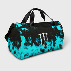Сумки спортивные Monster energy голубой огонь, цвет: 3D-принт