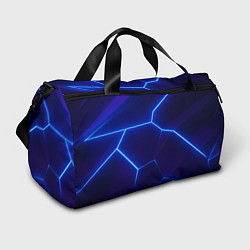 Сумки спортивные Синие плиты с неоном, цвет: 3D-принт