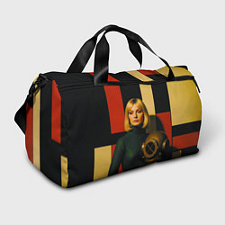 Сумки спортивные Девушка с водолазным шлемом ретрофутуризм поп-арт, цвет: 3D-принт