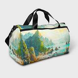 Сумки спортивные Художественный пейзаж море скалы, цвет: 3D-принт