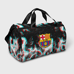Сумки спортивные Barcelona огонь глитч, цвет: 3D-принт