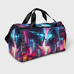 Сумки спортивные Cyber neon kiss - ai art fantasy, цвет: 3D-принт