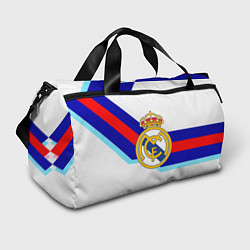 Сумки спортивные Real Madrid текстура полосы, цвет: 3D-принт