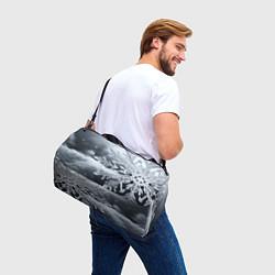 Сумки спортивные Снежинка на черно белое, цвет: 3D-принт — фото 2