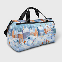 Сумки спортивные Предновогодний день во дворе, цвет: 3D-принт