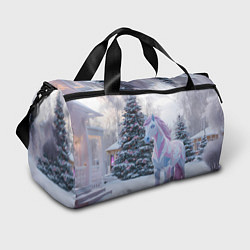 Сумки спортивные Геометрическая новогодняя лошадка, цвет: 3D-принт