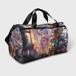 Сумки спортивные Милая новогодняя лошадка с крыльями, цвет: 3D-принт