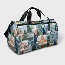 Сумки спортивные Новогодний елочный двор, цвет: 3D-принт