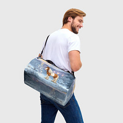 Сумки спортивные Новогодняя лошадка в лесу, цвет: 3D-принт — фото 2