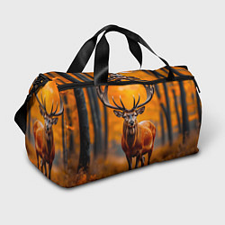 Сумки спортивные Осенний лес с оленем, цвет: 3D-принт