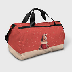 Сумки спортивные Лошадка в новогоднем сапоге, цвет: 3D-принт