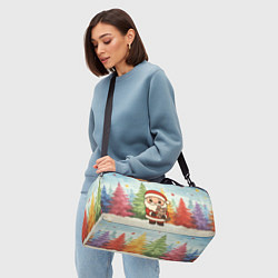 Сумки спортивные Санта с котенком, цвет: 3D-принт — фото 2