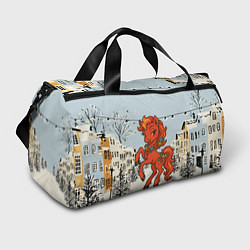 Сумки спортивные Красная кокетливая лошадка 2026, цвет: 3D-принт