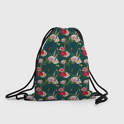 Рюкзак-мешок Цветы и бабочки 7, цвет: 3D-принт