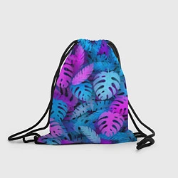 Рюкзак-мешок Сине-розовые тропики, цвет: 3D-принт