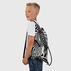 Рюкзак-мешок Полосатая зебра, цвет: 3D-принт — фото 2