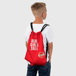 Рюкзак-мешок Девчонки рулят красный, цвет: 3D-принт — фото 2