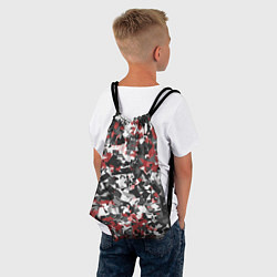 Рюкзак-мешок Камуфляж: серый/красный, цвет: 3D-принт — фото 2