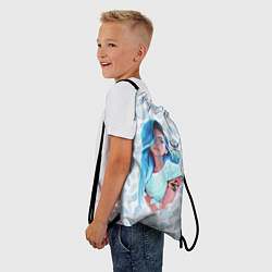 Рюкзак-мешок Девушка с совой, цвет: 3D-принт — фото 2