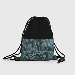 Рюкзак-мешок Камуфляж: черный/синий, цвет: 3D-принт
