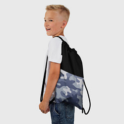 Рюкзак-мешок Камуфляж: черный/голубой, цвет: 3D-принт — фото 2