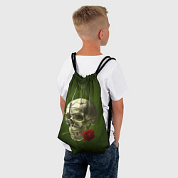 Рюкзак-мешок Череп и роза, цвет: 3D-принт — фото 2