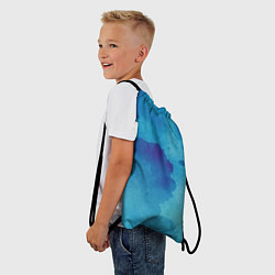 Рюкзак-мешок Синяя акварель, цвет: 3D-принт — фото 2