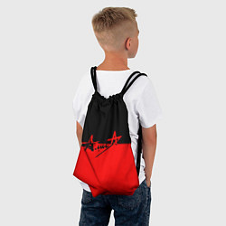 Рюкзак-мешок АлисА: Черный & Красный, цвет: 3D-принт — фото 2