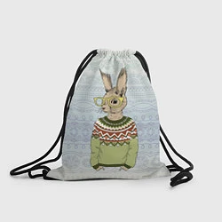 Рюкзак-мешок Кролик хипстер, цвет: 3D-принт