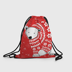 Рюкзак-мешок Новогодний медведь, цвет: 3D-принт