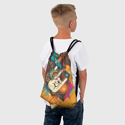 Рюкзак-мешок Ретро-музыка, цвет: 3D-принт — фото 2