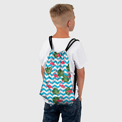 Рюкзак-мешок Морские фламинго, цвет: 3D-принт — фото 2