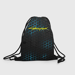 Рюкзак-мешок Cyberpunk 2077: Blue Carbon, цвет: 3D-принт